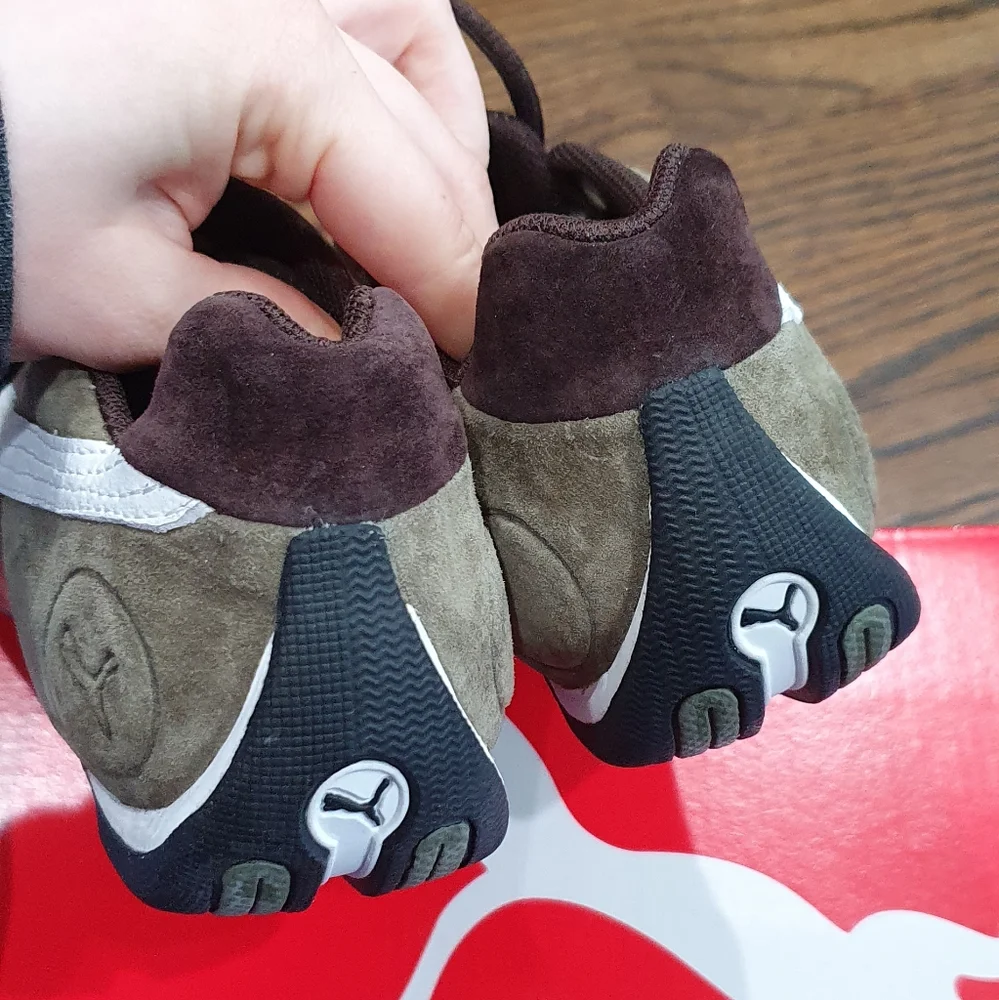 Puma Brown White Leather Athletic Shoes - Picture 6 of 11